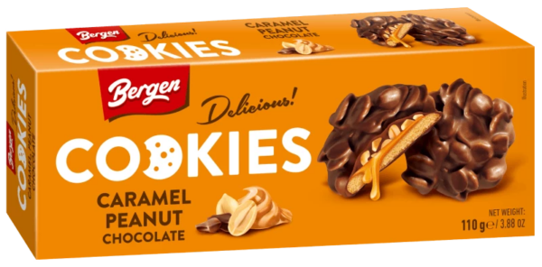 Bergen cookies Caramel, peanut, Choco 110gm